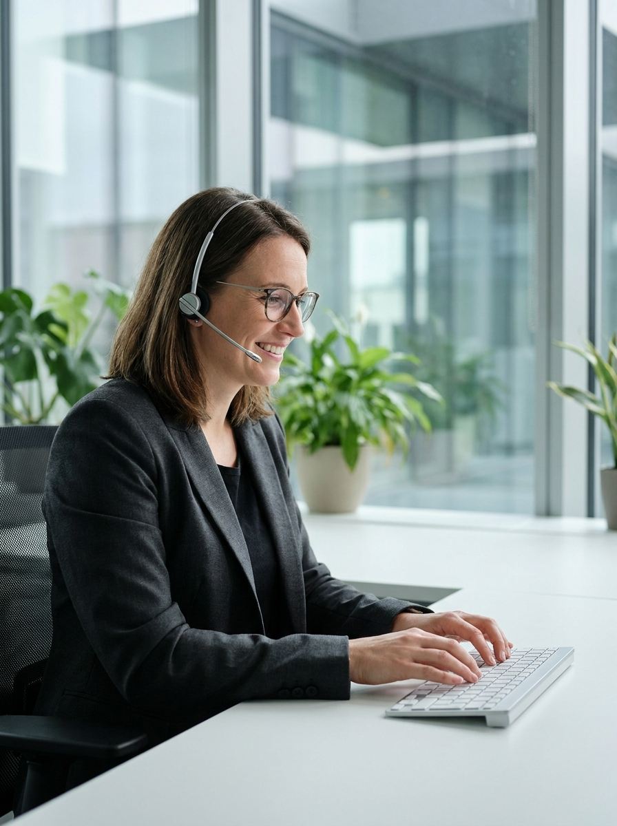 Support team member answering email